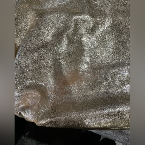 VINTAGE COACH Poppy Metallic Gold Champagne Leather Large Shoulder Bag RARE! - Picture 3 of 11